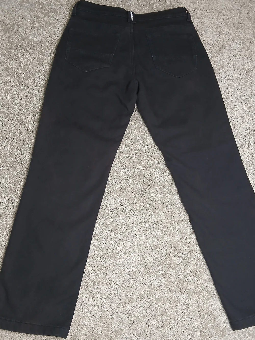 Caterpillar Men's Black Work Pants Fleece Lined Canvas Black Insulated - 32x32